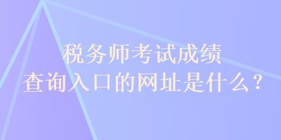 税务师考试成绩查询入口的网址是什么？