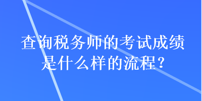 查询税务师的考试成绩是什么样的流程？
