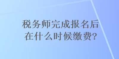 税务师完成报名后在什么时候缴费？