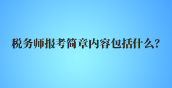 税务师报考简章内容包括什么？