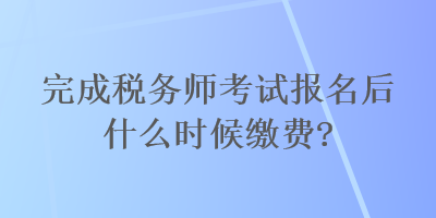 完成税务师考试报名后什么时候缴费？