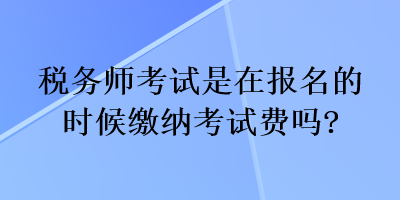 税务师考试是在报名的时候缴纳考试费吗？