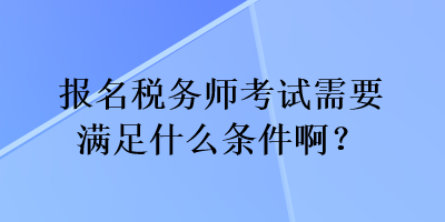 报名税务师考试需要满足什么条件啊？