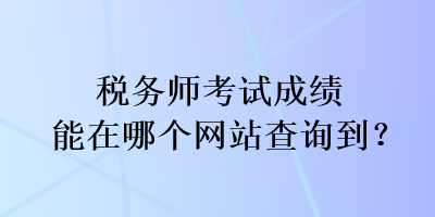 税务师考试成绩能在哪个网站查询到？