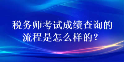 税务师考试成绩查询的流程是怎么样的？