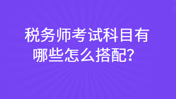 税务师考试科目有哪些怎么搭配？