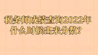 税务师成绩查询2022年什么时候出来分数？