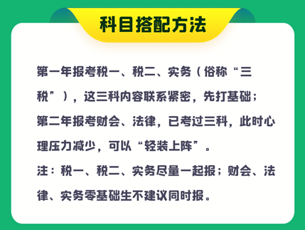 税务师报考科目搭配