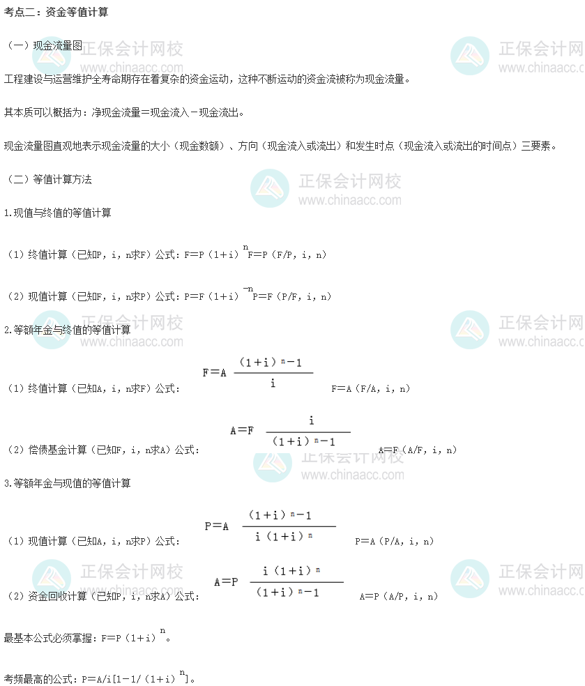 中级经济师《建筑与房地产》重要考点精选：资金等值计算