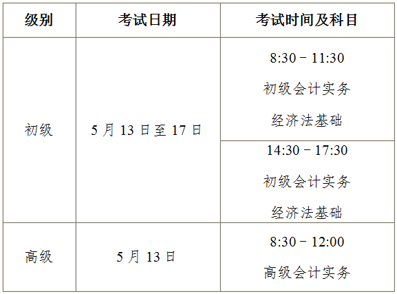安徽马鞍山2023年会计初级考试报名公告