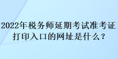 2022年税务师延期考试准考证打印入口的网址是什么？