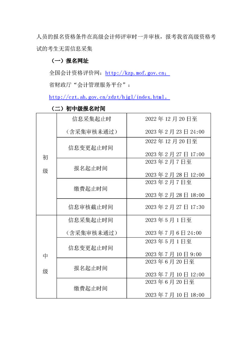安徽芜湖考区2023年初级会计报名简章已公布