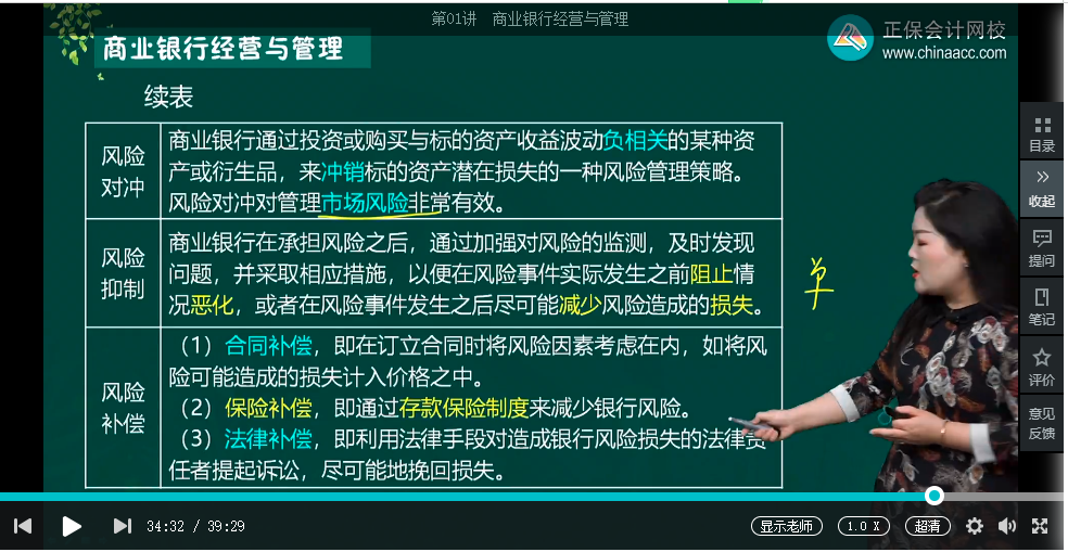 中级经济师《金融》试题回忆：风险管理与内部控制
