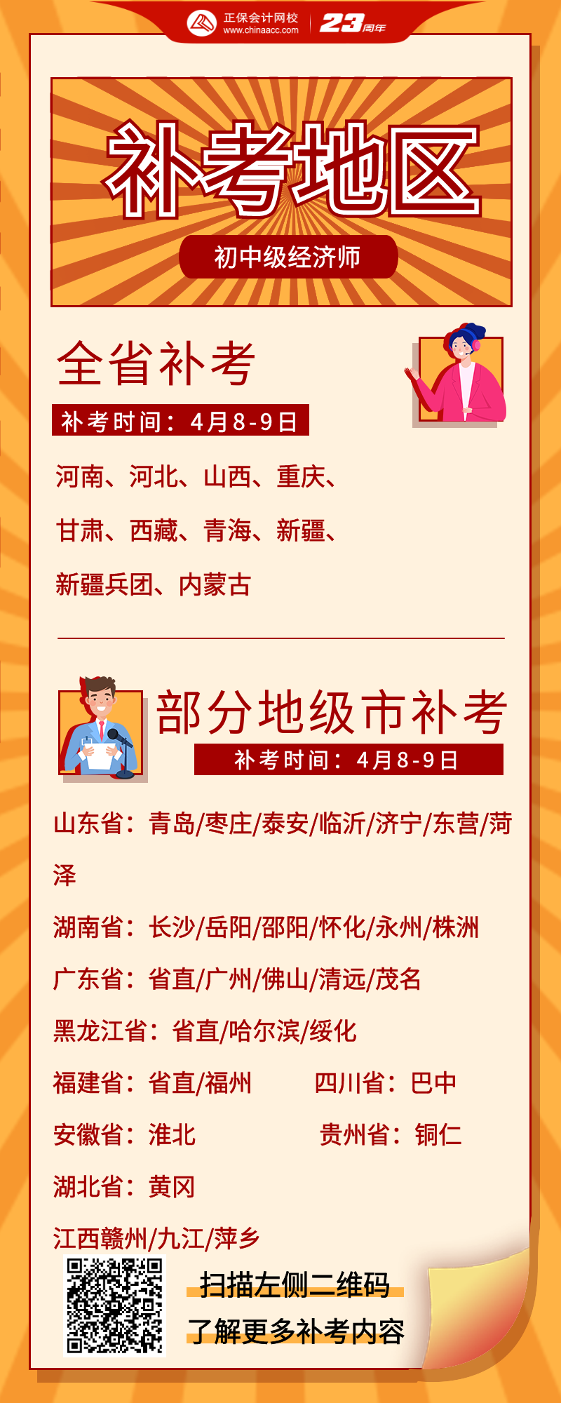 哪些地区可以参与2022初中级经济师补考？