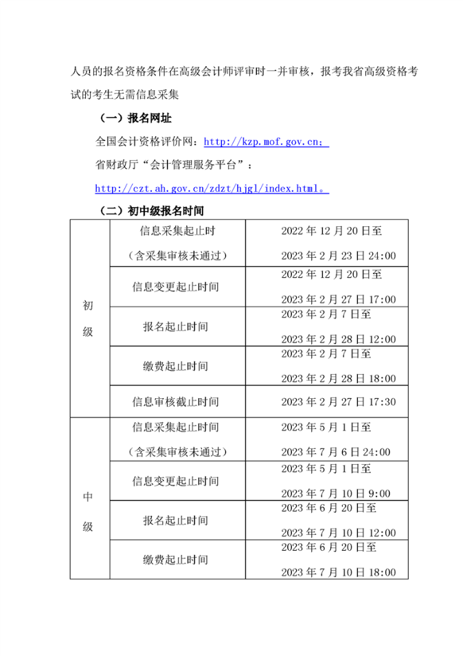 安徽芜湖市2023年初级会计考试安排