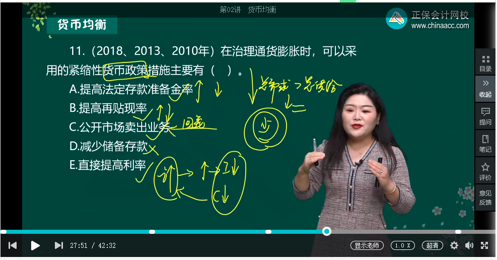 中级经济师《金融》试题回忆：治理通货膨胀