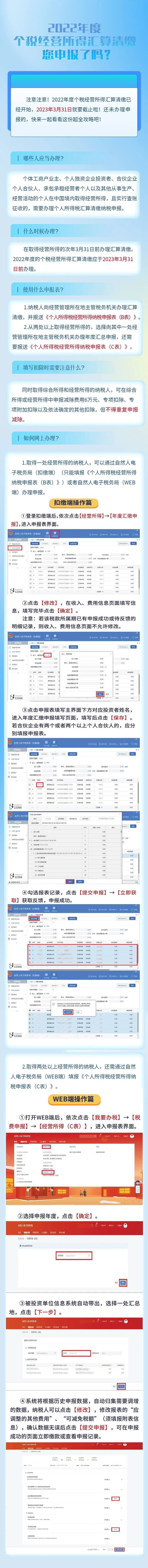2022年度个税经营所得汇算清缴