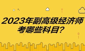 2023年副高级经济师考哪些科目？