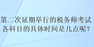 第二次延期举行的税务师考试各科目的具体时间是几点呢？