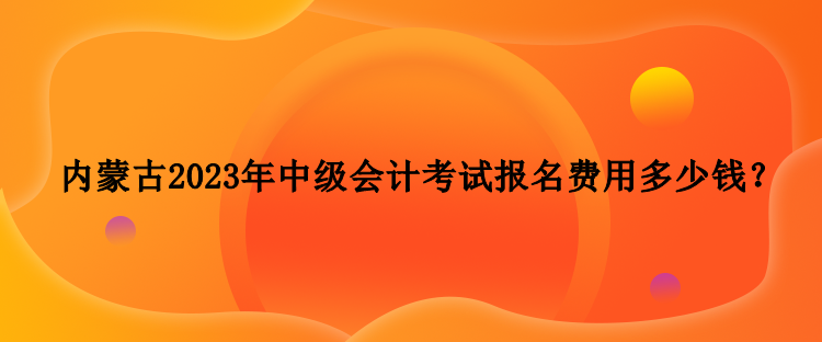 内蒙古2023年中级会计考试报名费用多少钱？