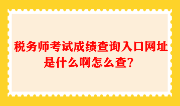 税务师考试成绩查询入口网址是什么啊怎么查？