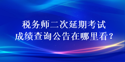 税务师二次延期考试成绩查询公告在哪里看？