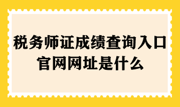 税务师证成绩查询入口官网网址是什么