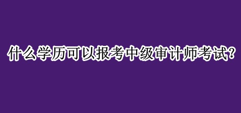 什么学历可以报考中级审计师考试？