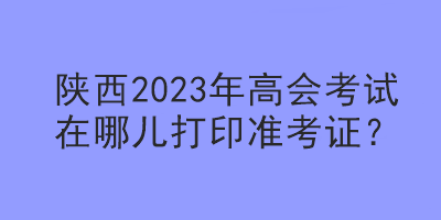 陕西2023年高会考试在哪儿打印准考证？