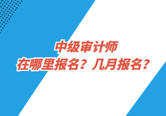 中级审计师在哪里报名？几月报名？