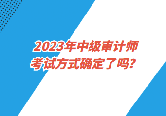 2023年中级审计师考试方式确定了吗？