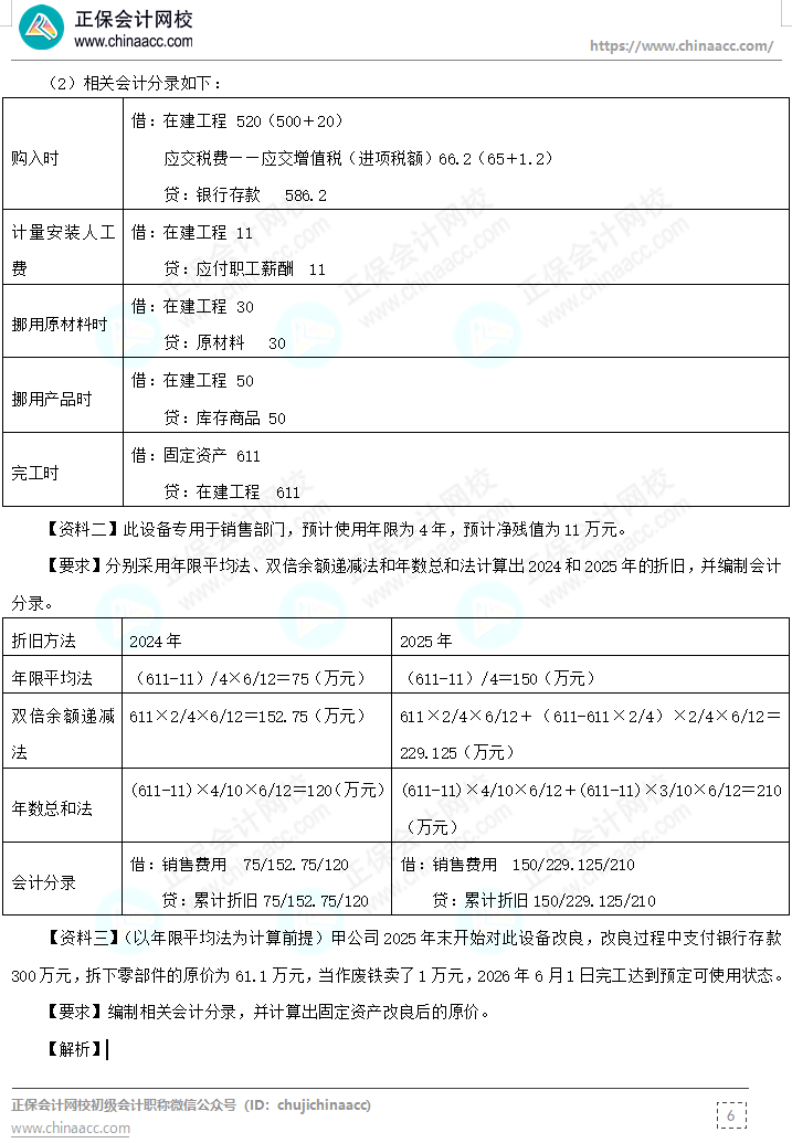 【答案下载】高志谦《初级会计实务》母题——非现金资产专题