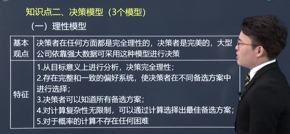 中级经济师《人力资源管理》试题回忆：决策模型