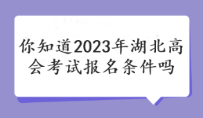 你知道2023年湖北高会考试报名条件吗