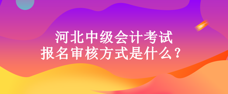 河北中级会计考试报名审核方式是什么？