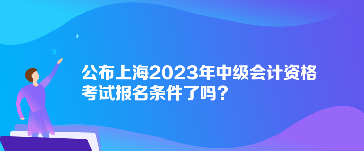 公布上海2023年中级会计资格考试报名条件了吗？