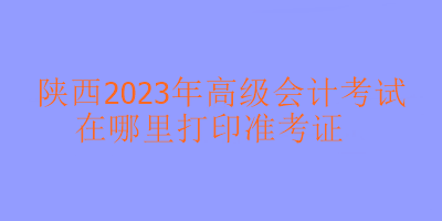 陕西2023年高级会计考试在哪里打印准考证
