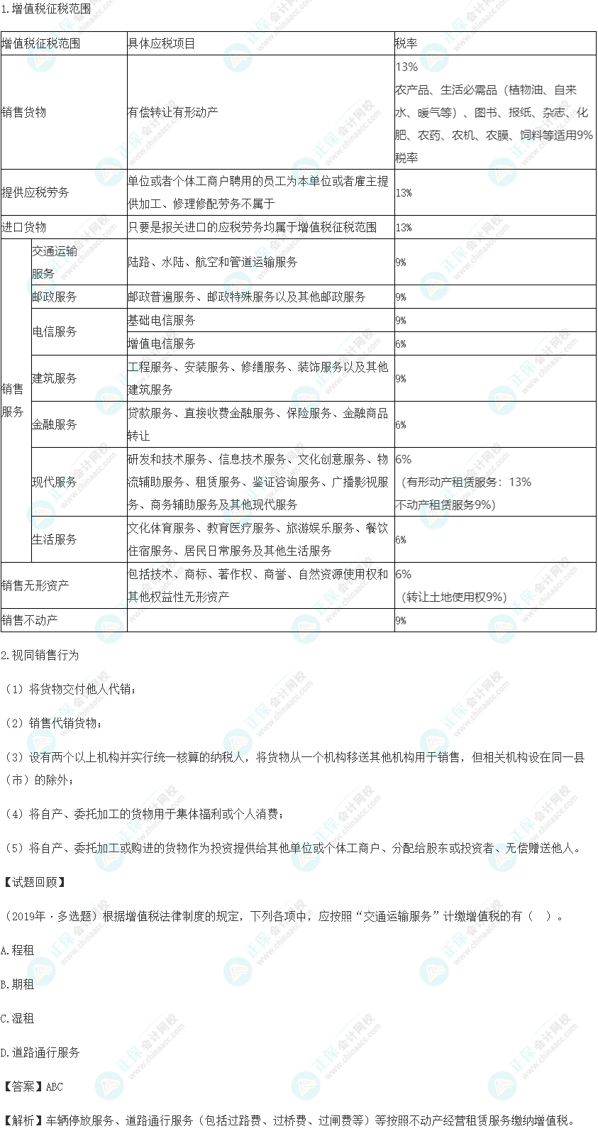 2023年《经济法基础》高频考点：增值税征税范围