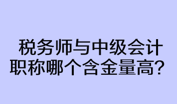 税务师与中级会计职称哪个含金量高？