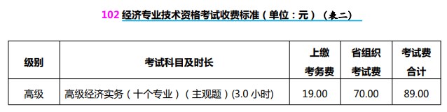 收费标准