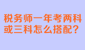 税务师一年考两科或三科怎么搭配？