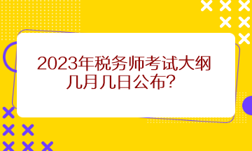 2023年税务师考试大纲几月几日公布？