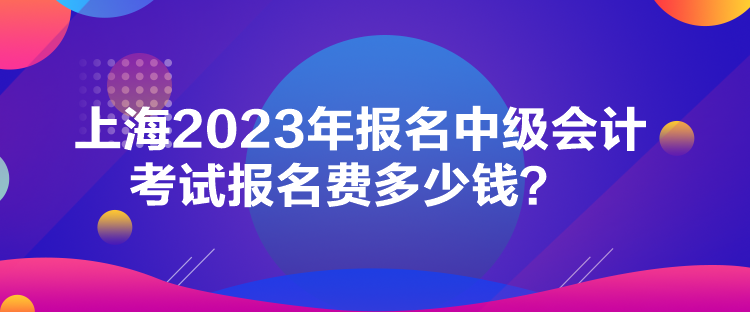 上海2023年报名中级会计考试报名费多少钱？