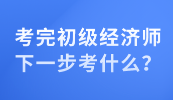 考完初级经济师下一步考什么？