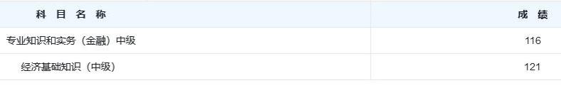 中级经济师考试成绩