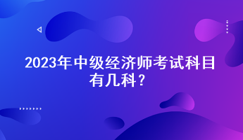 2023年中级经济师考试科目有几科？
