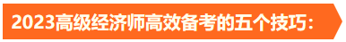 2023高级经济师高效备考技巧