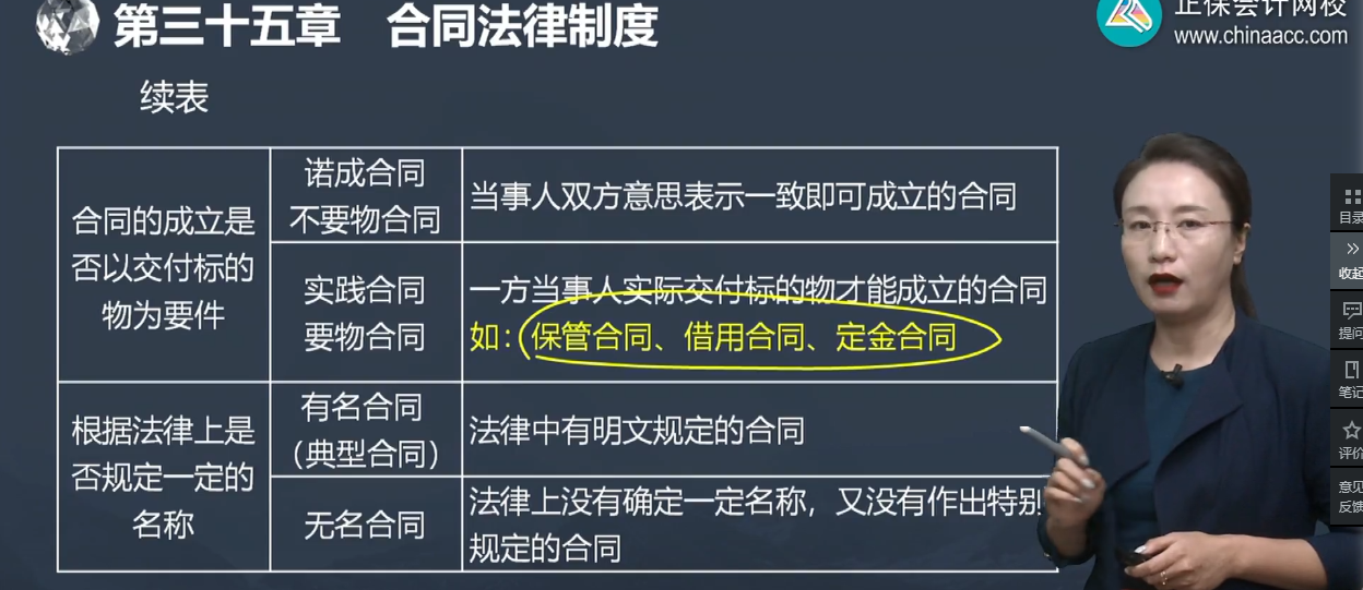 中级经济师《经济基础知识》试题回忆：合同的分类