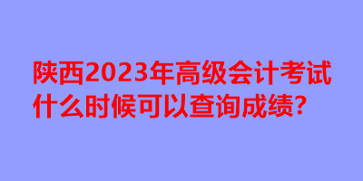 陕西2023年高级会计考试什么时候可以查询成绩？