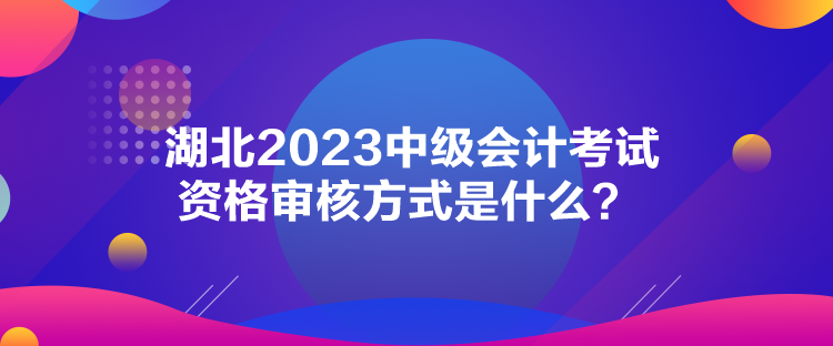 湖北2023中级会计考试资格审核方式是什么？